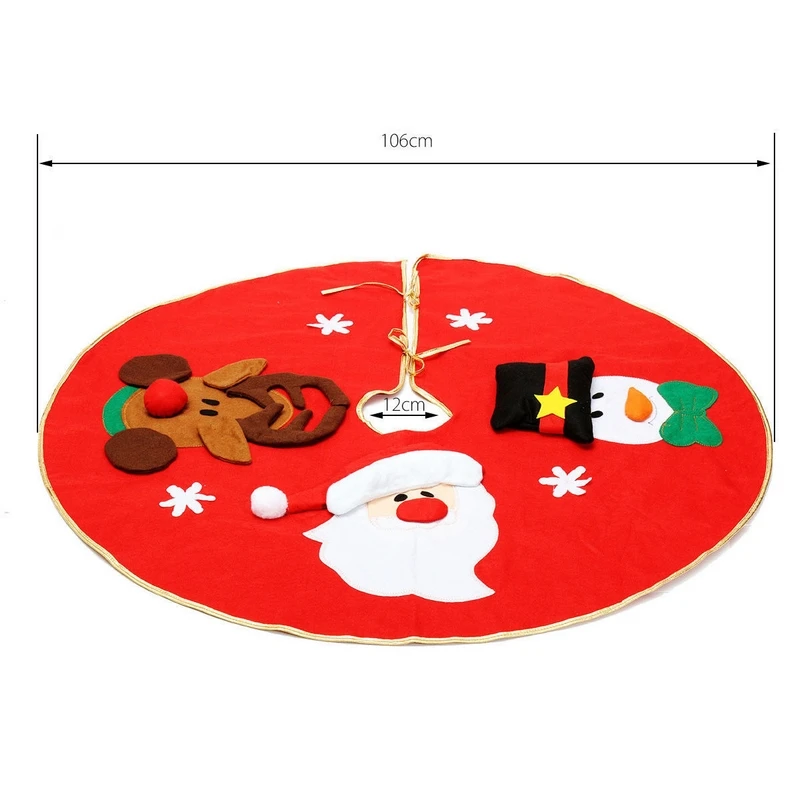 

1pc Snowman Santa Claus Elk Christmas Tree Skirt Christmas Decoration Supplies 106cm