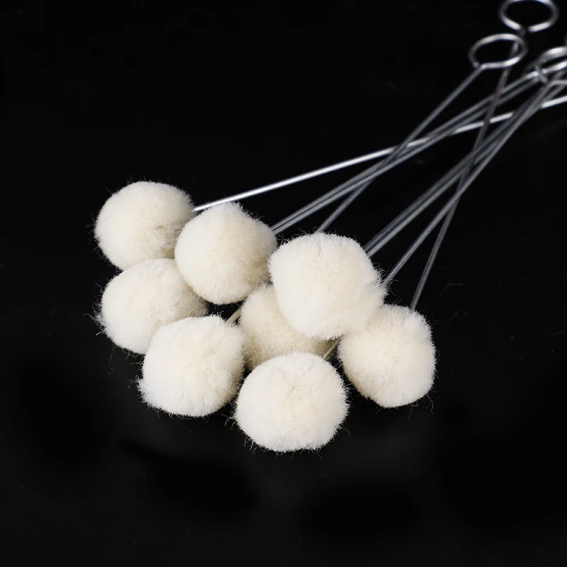 3 шт./компл. кожаная резьба кожа окрашенная шерстяная кисть с шариком подходит для