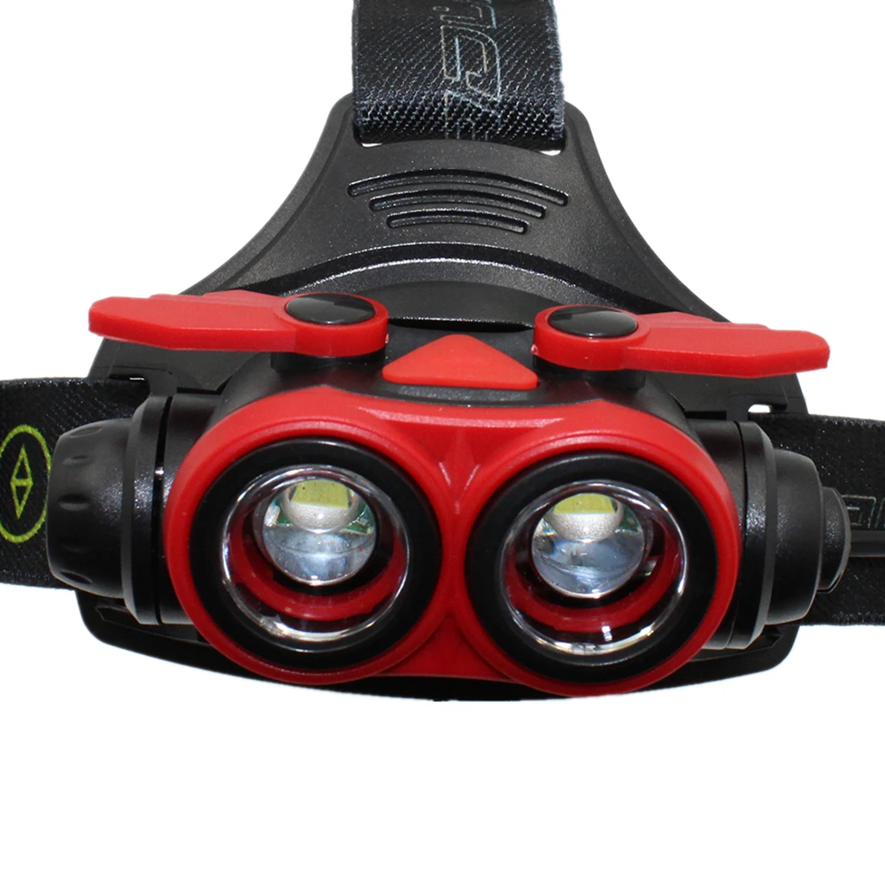 Фсветильник налобный Аккумуляторный с зарядкой от USB 18650 лм 2 x XM L T6|Налобные