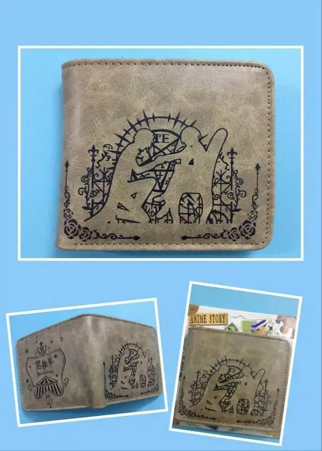 Кошелек Kuroshitsuji Черный Батлер из ПУ кожи с рисунком аниме отбеливатель кошелек