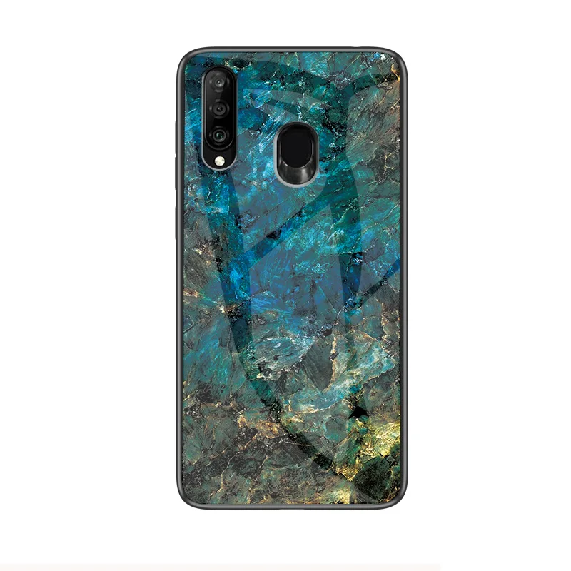 100 шт./лот Мрамор армированный чехол из силикона + закаленного стекла для samsung Galaxy