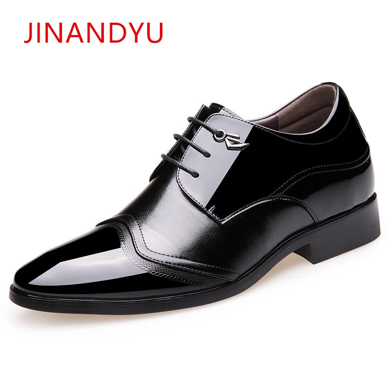 

Increase Within 6CM Men Dress Shoes Patent Leather 2019 Luxury Italian Brand Fashion Men's Oxford Shoes Derby Shoes Lace-up
