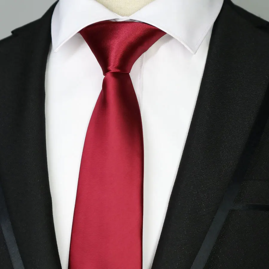 Мужской узкий галстук 7 см полиэстер шелк Узкий однотонный для свадьбы вечеринки