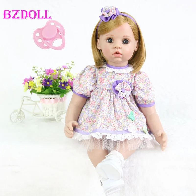 60 см силиконовая кукла Reborn Baby Doll игрушка 2" винил прекрасный блонд малыш живой Bebe ребенок подарок на день рождения девочка Boneca сопутствующая игрушка