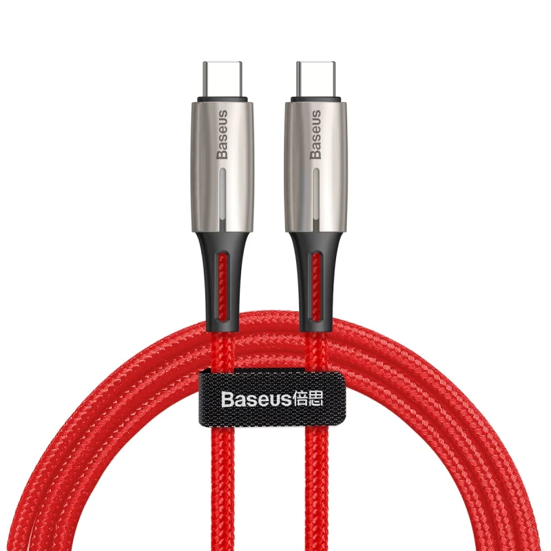 Светодиодный кабель usb type c для быстрой зарядки для samsung xiaomi notebook macbook pro Зарядное устройство usb c PD кабель 2 m 1 m 3A - Цвет: Красный