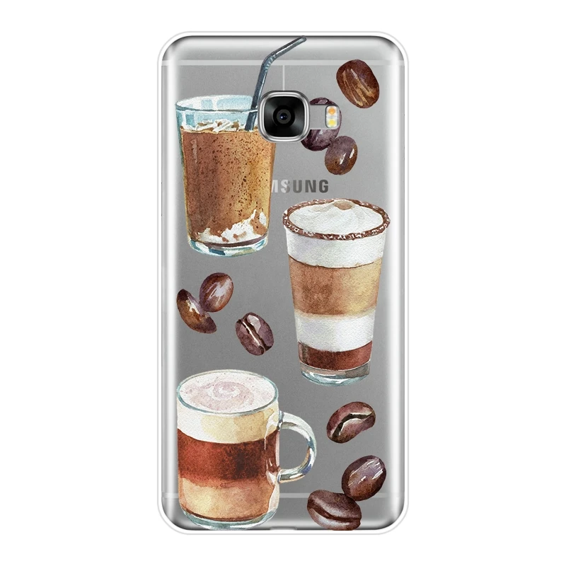 Мягкий чехол для телефона Samsung Galaxy C9 C7 C5 Pro Coffee Girl силиконовая задняя крышка в