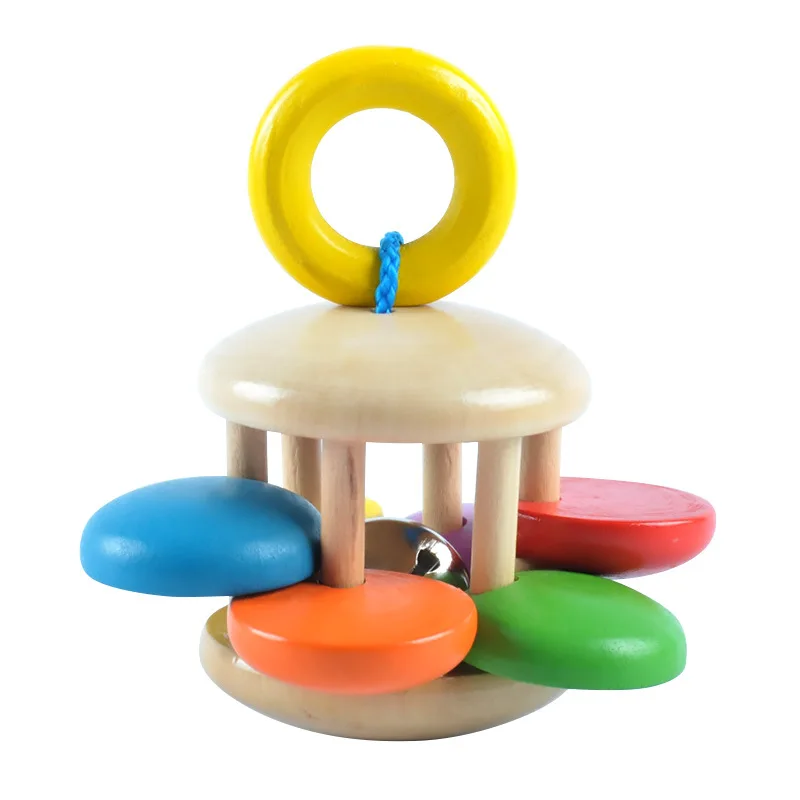 Baby Wooden Bed Bells Orff Instruments Rattle Newborn Early Childhood Music Puzzle Toy Intellectual Development 0-1 Years Old | Игрушки и
