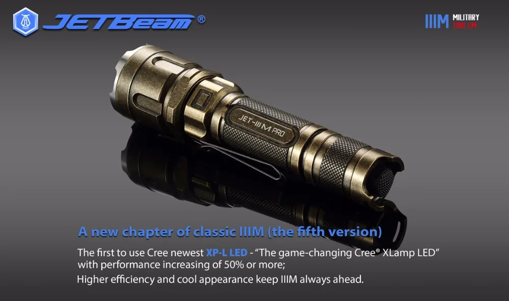 JETBEAM 3 м IIIM про CREE XP-L светодиодный фонарик 1100 люмен эффективная схема сплав отражатели Тактический Открытый Охота LED светодиодный Фонари