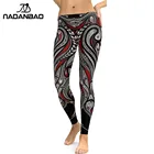 Женские леггинсы для фитнеса NADANBAO, леггинсы с 3D Цифровым принтом мандалы и цветов, брюки с высокой талией