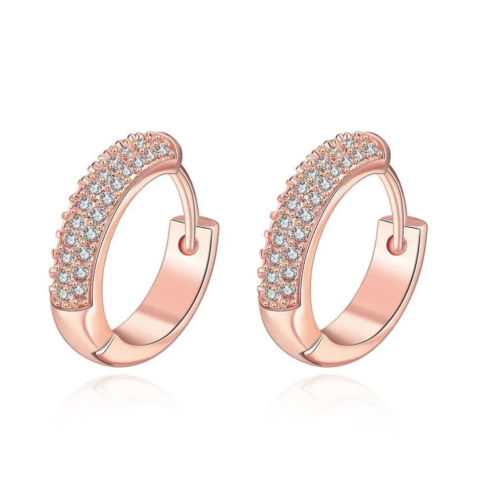 Rose Earrings 3 Rows CZ crystal Ear Clip For Women JY0153 | Украшения и аксессуары