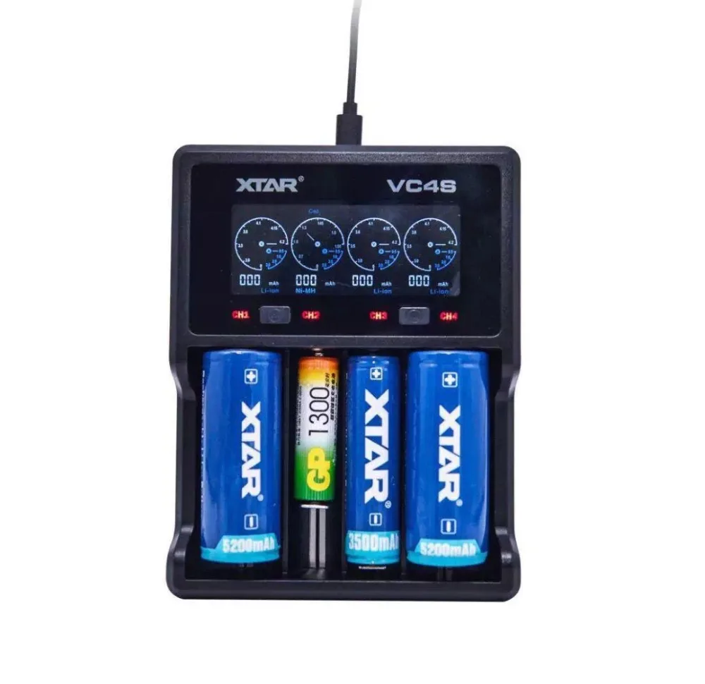 XTAR VC4S красочный VA ЖК-экран 3A зарядное устройство используется для IMR литий-ионная аккумуляторная батарея 18650/26650/10440/16340 - Цвет: VC4S Have NOW