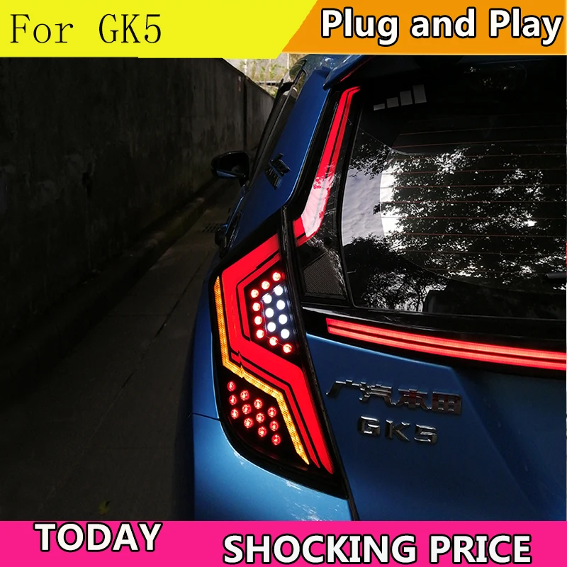 Автомобильный Стайлинг задние фонари для Honda Jazz Fit 2014-2018 светодиодные