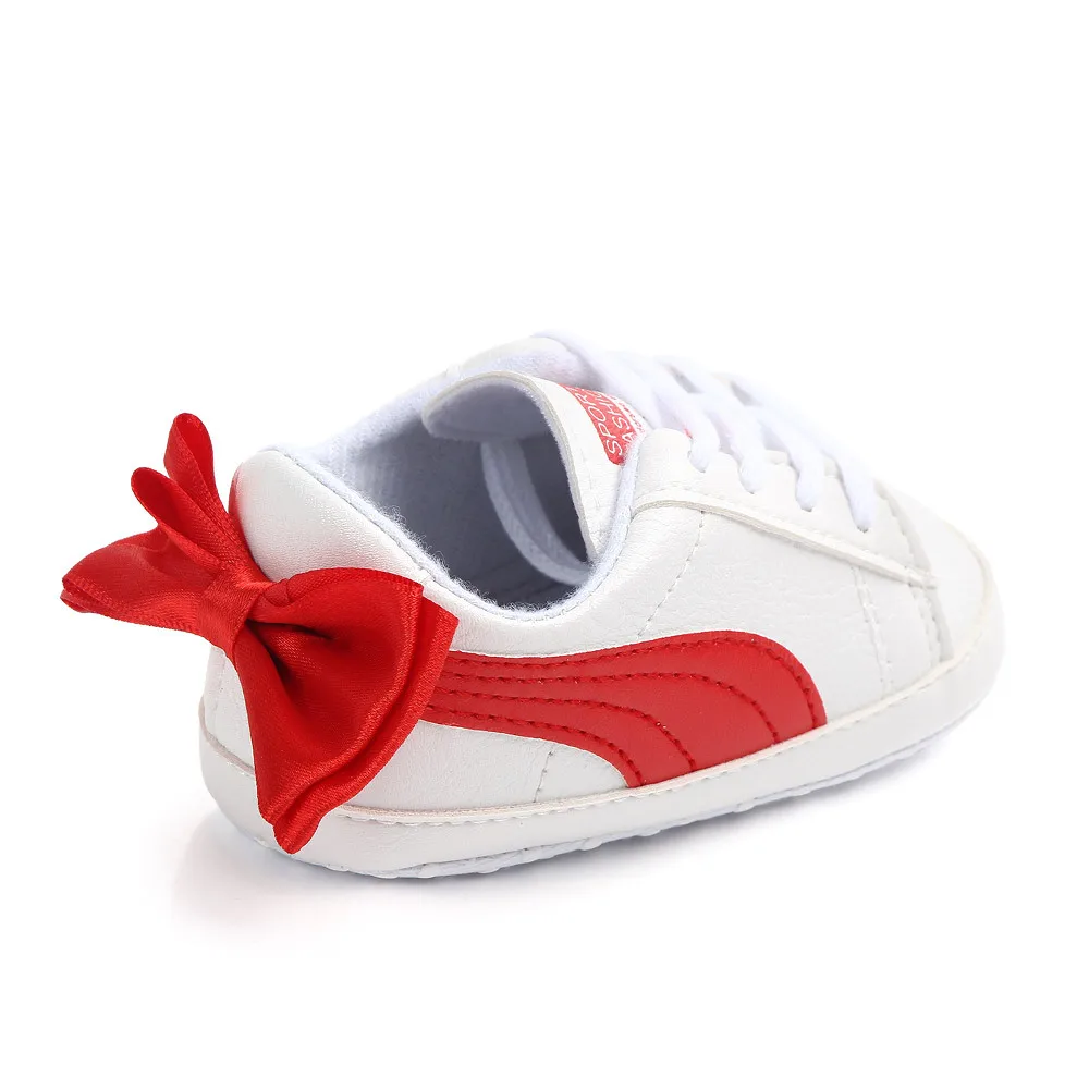 dkDaKanl Soft Soles BabY White Shoes 0-2 Years Anti Slip Newborn Crib Ventilate PU For Pre Walk Infant Toddler |