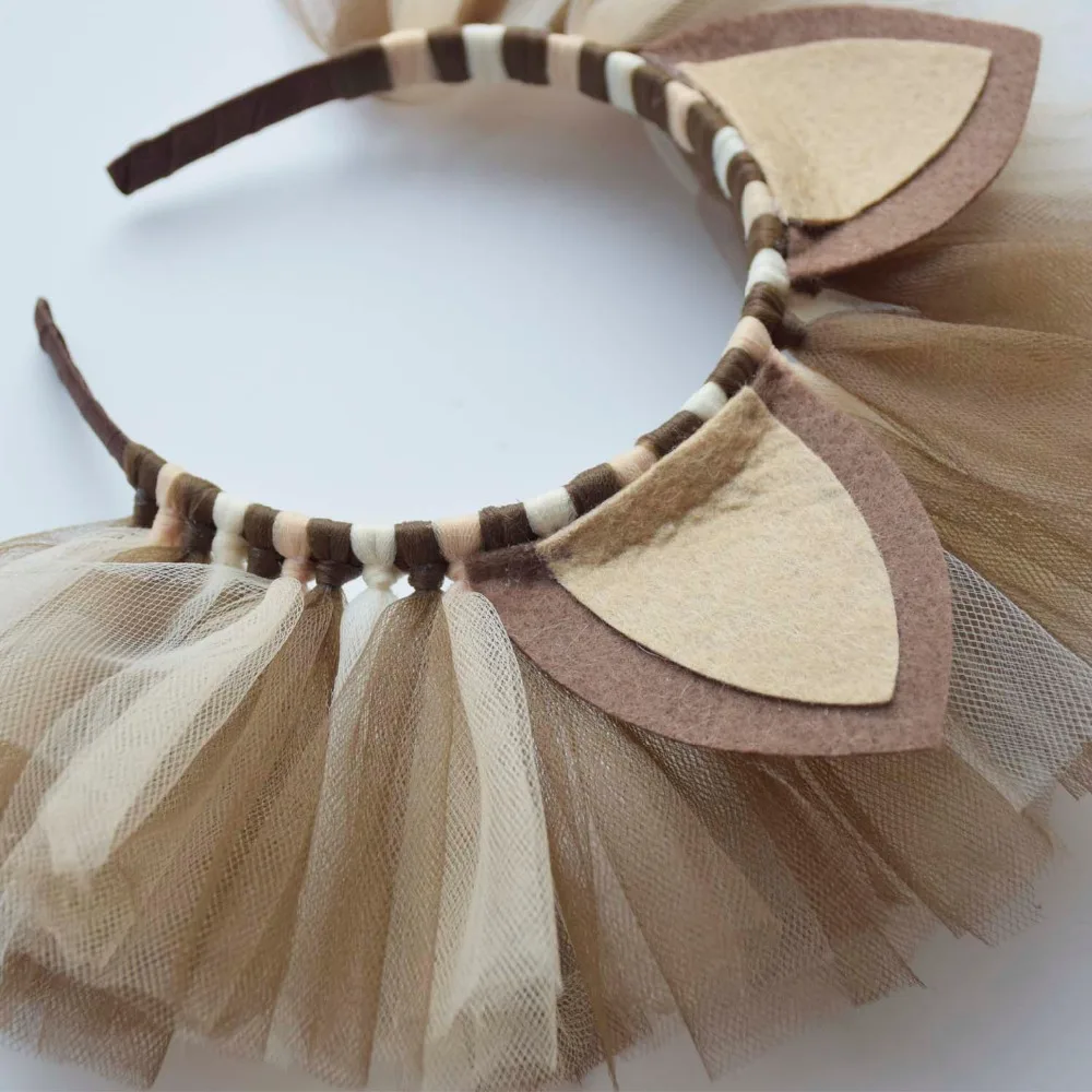 Тюлевая повязка на голову с Львом для девочек аксессуары волос день рождения