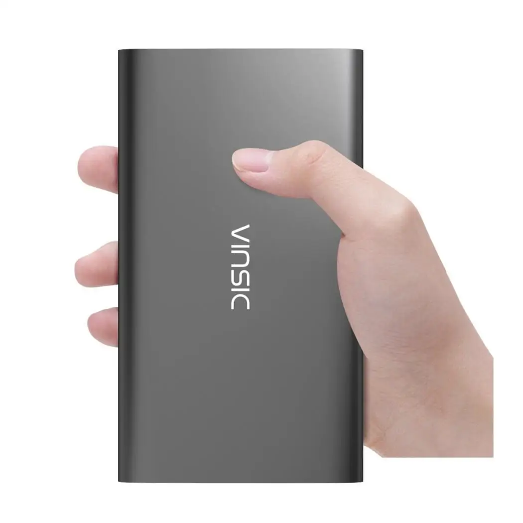grey VINSIC 12000 mAh power Bank ультра тонкий 5 V 2.4A двойной USB внешний аккумулятор для iPhone X 8/8 Plus Xiaomi huawei зарядное устройство для мобильного телефона - Цвет: grey