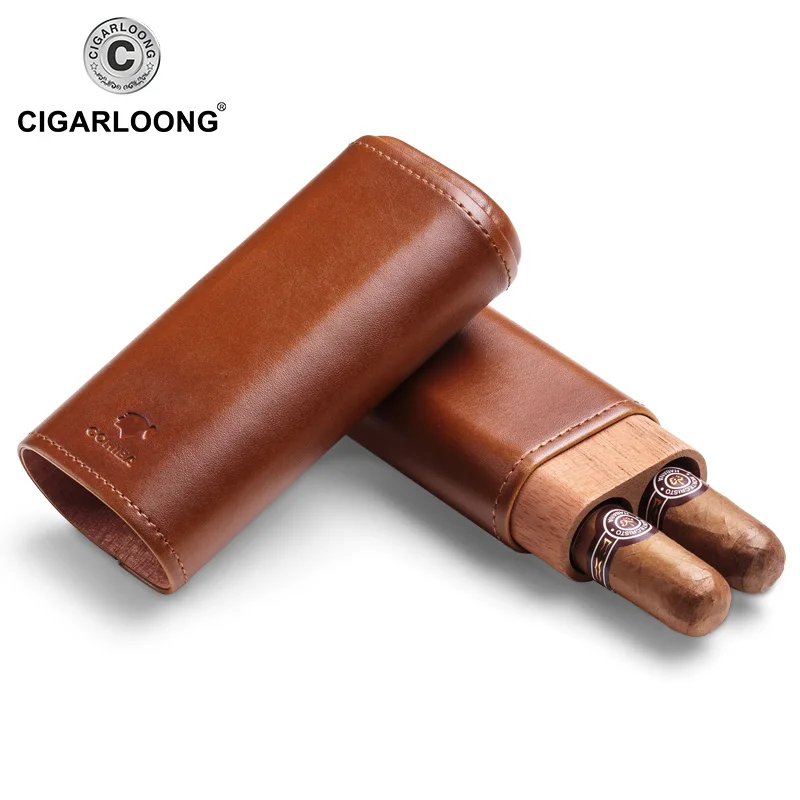 COHIBA Портативный кожаный чехол коробка для сигар из кедра и дерева|Аксессуары
