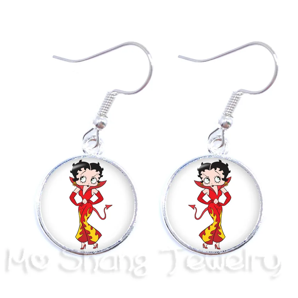 Новое поступление озорных сережек серии Бетти Буп 16 мм стеклянные купольные