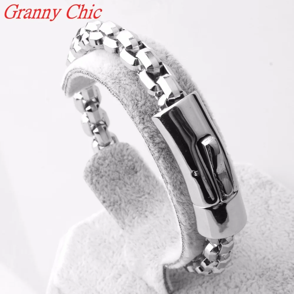 Granny Chic бренд 8 мм ширина змея Фигаро или коробка Роло цепи 316L нержавеющая сталь браслет мужские браслеты для мальчиков для жестких парней