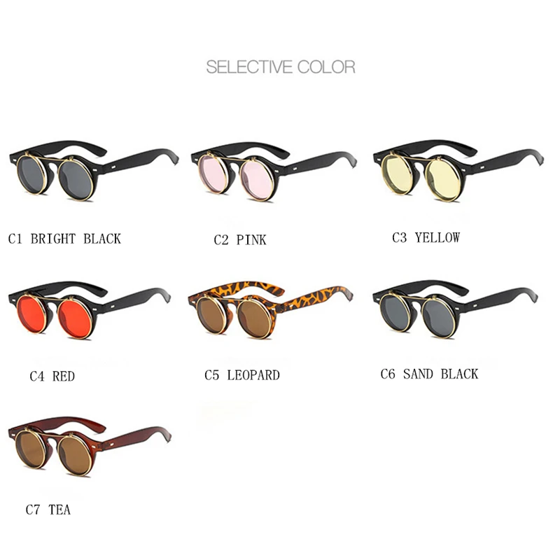 Солнцезащитные очки с круглым козырьком Ретро стиль для женщин и мужчин