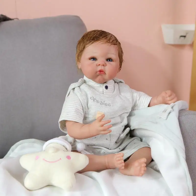 52cm Reborn Simulation Baby Handmade Silicone Doll Child Play Starfish Plush With Gift Bag Toy Baby Educational Toy Doll