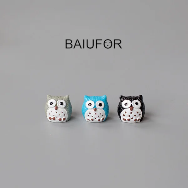 Фигурки животных BAIUFOR миниатюрная милая сова модель сказочный садовый декор