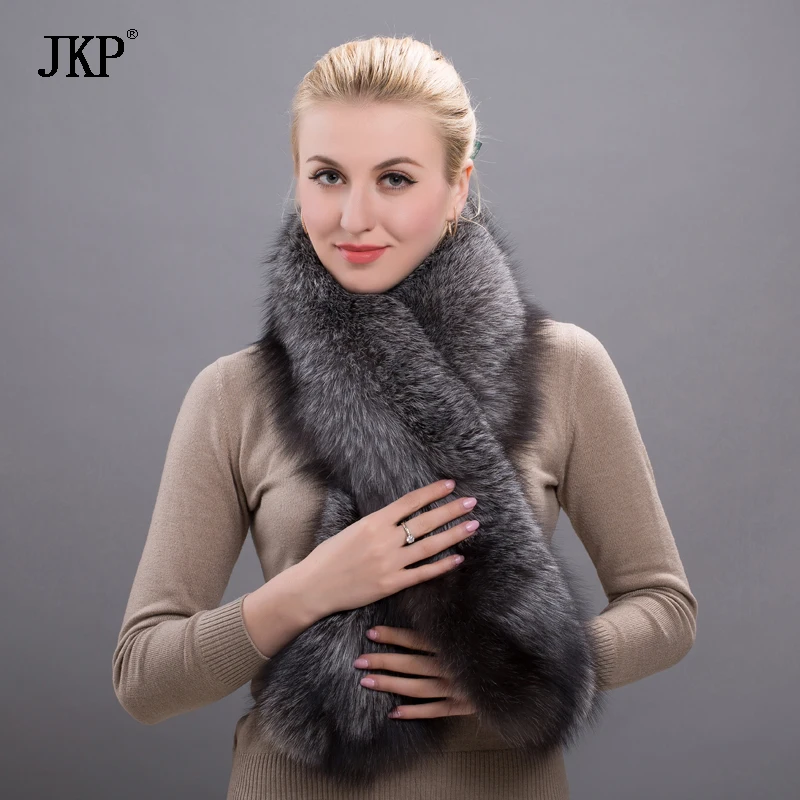 2021 100% натуральных волос женский теплый зимний шарф чжурчжэней черно бурой лисицы
