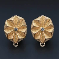 stud clip earrings post oval base with loop hanger paved rhinestone diy findings accessories nigerian wedding jewelry making