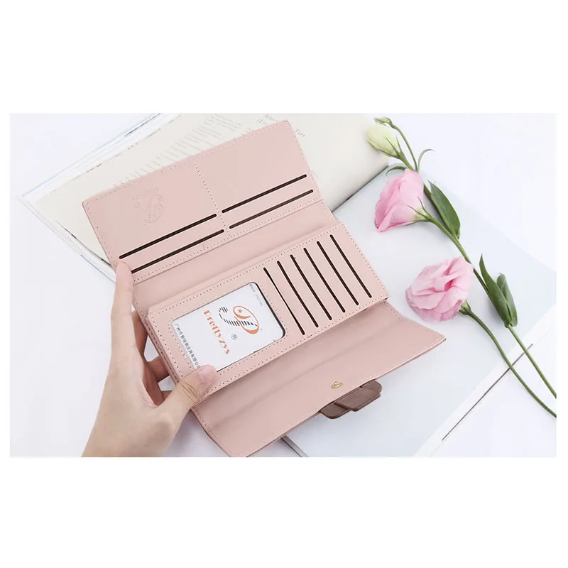 Женский кошелек PurseThree Folds портативный многофункциональный длинный сменный хит