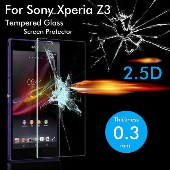 2.5D Закаленное стекло для Sony Xperia Z3 защитная пленка Взрывозащищенная Защита экрана