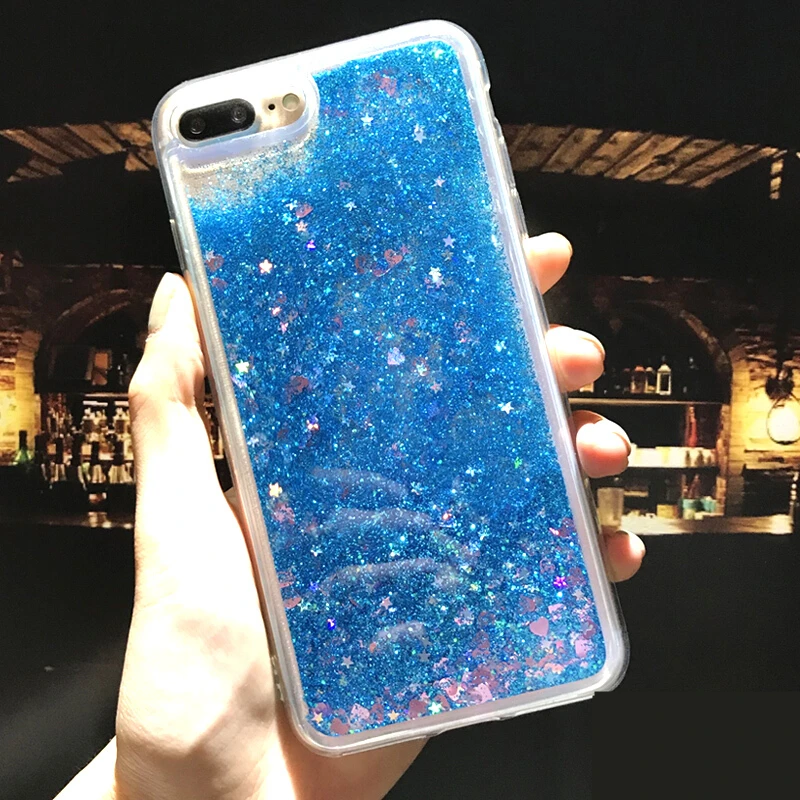 Мягкий чехол QINUO Love Heart Quicksand для iPhone XS Max XR 6 6s 7 8 Plus 5 5S SE динамический Coque Funda |