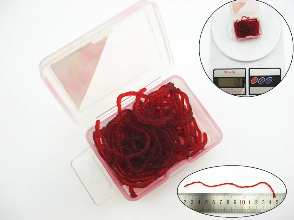 

3 Packs*Fishy Smell Red Worm Soft Fishing Lure Fish Bait Maggot Carp Fishing