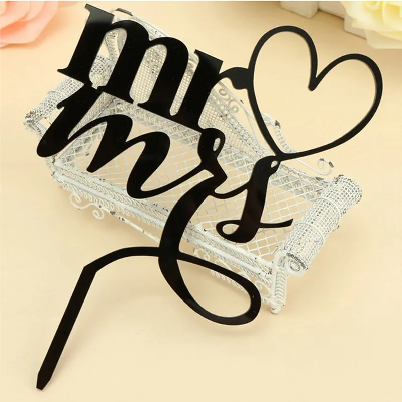 Акриловый свадебный торт Топпер Happy Mr & Mrs украшение торта юбилей Любовь Торт