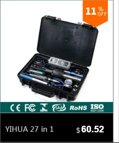 YIHUA 853D 3A USB паяльная станция горячий воздушный пистолет 3 в 1 SMD DC источник питания паяльные станции 110 В 220 В ЕС США вилка паяльная станция