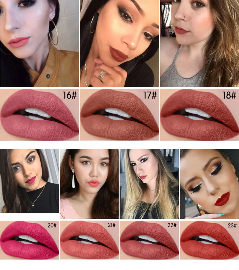 Косметическая матовая губная помада Habibi 24 цвета водостойкая стойкая нюдовая