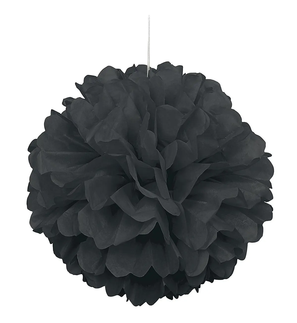 black 5 шт./компл. 19 цветов, 15 см/20 см/25 см смешанных размеров ткани Бумага Pom Poms, цветок, висит украшение День рождения Свадебные украшения - Цвет: black