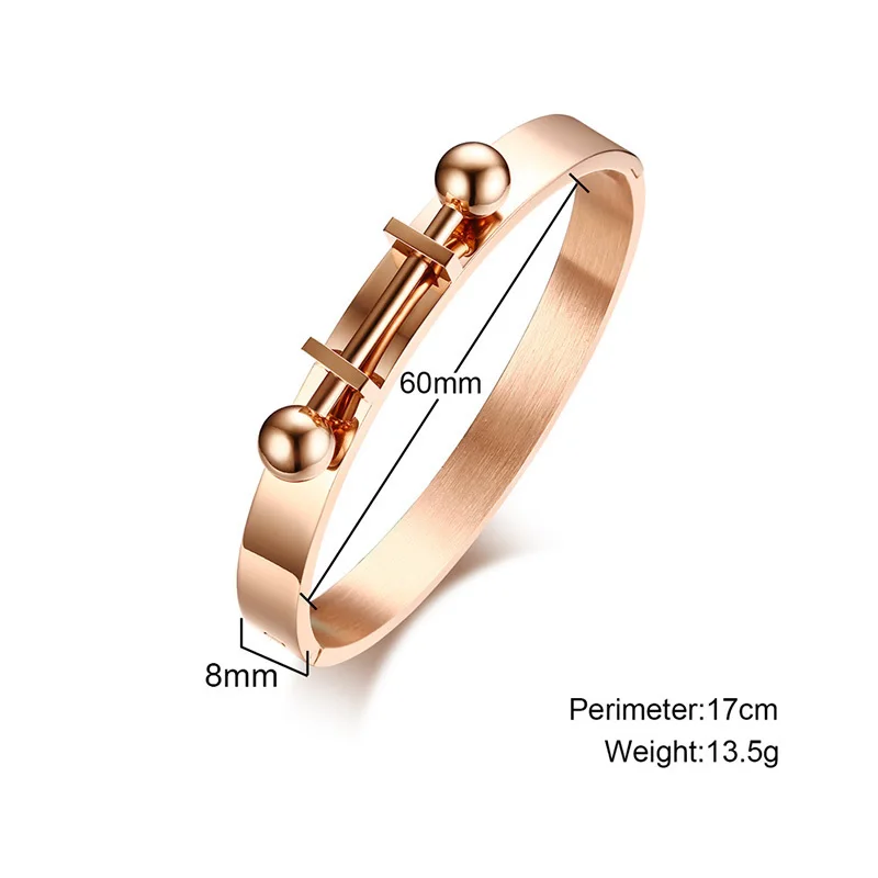 Vnox Unique Cuff Bracelet Armband Elegant Rose Gold Tone Bangle for Women Bracelets Manchette Bangles Pulseiras |