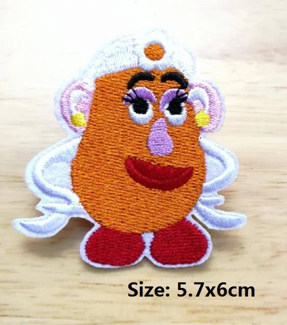 История игрушек Mr Potato iron на заплатках Вышитые милые забавные мультипликационные животные Детский значок - Цвет: Антикварное серебро
