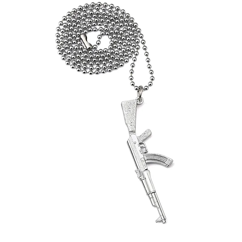 Новая мода армии Jewelry AK47 винтовка пистолет кулон Цепочки и ожерелья Хип-хоп Стиль