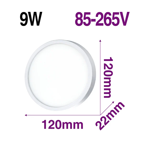 9W Cold White Светодиодный потолочный светильник, современный светильник, 6 Вт, 9 Вт, 13 Вт, 18 Вт, 24 Вт, 40 Вт, три цвета, светодиодный светильник Pandel для гостиной, коридора, кухни - Цвет корпуса: 9W Cold White