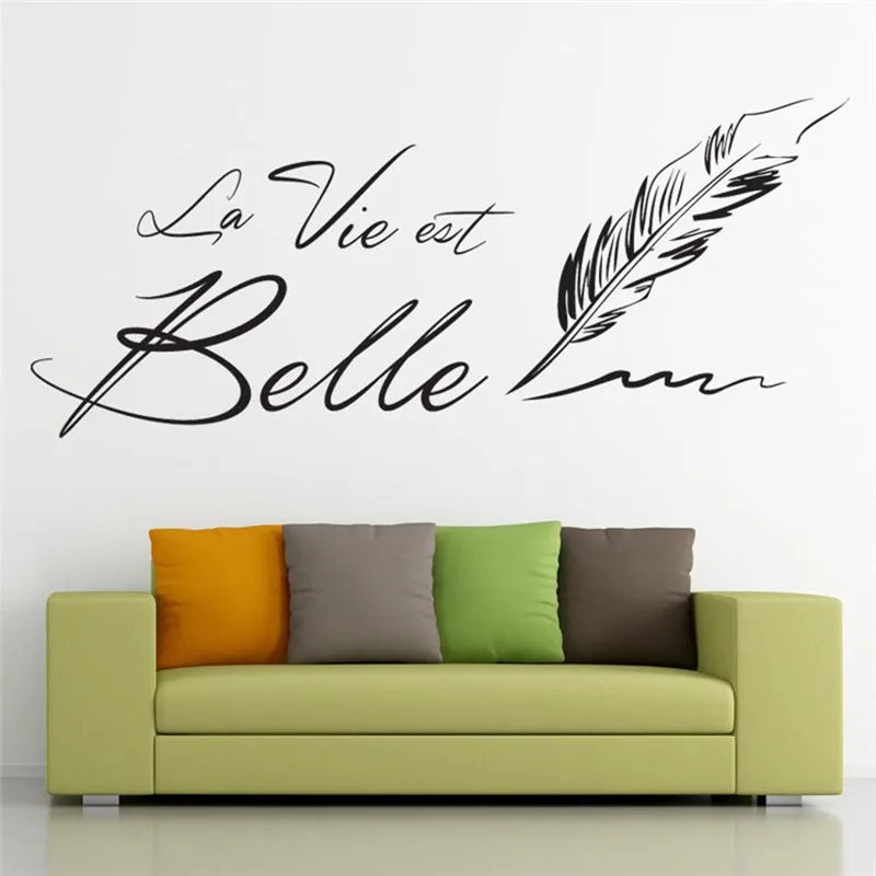 Настенная Наклейка с буквами LA VIE EST BELLE креативное французское предложение