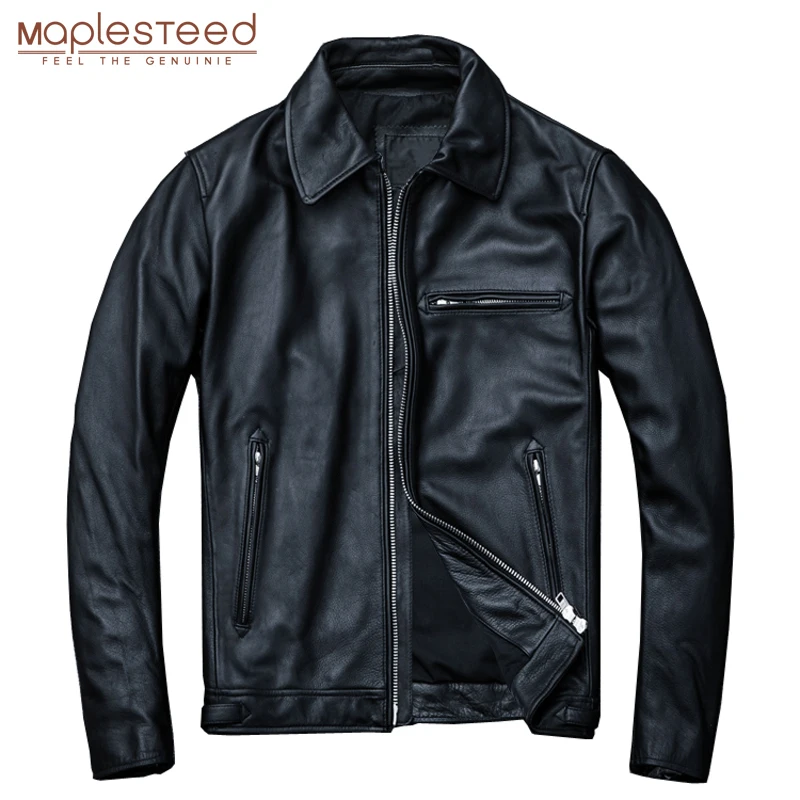 Мужская кожаная куртка MAPLESTEED из 100% натуральной кожи черная красная ржавая