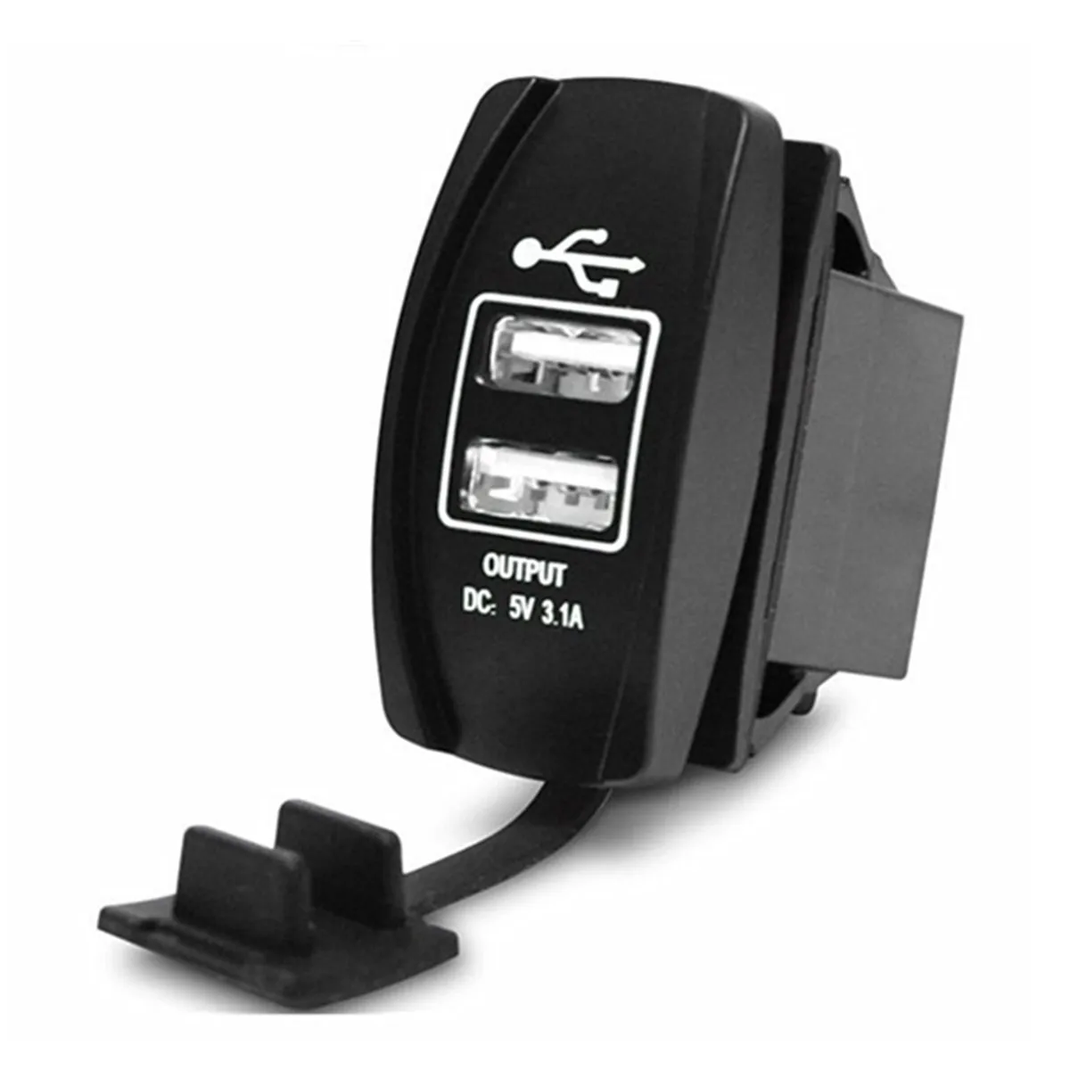 Белый 12/24V Dual USB Автомобильное зарядное устройство для сигарет розетка машинный Зарядное устройство Мощность адаптер 3.1A 5V Выход с 4 цвета светодиодный светильник для всех телефонов для Toyota/Skoda/VW/Audi - Название цвета: Белый