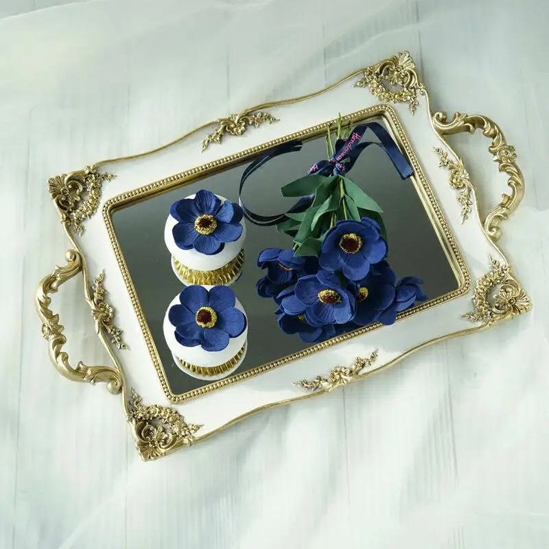 Винтажный лоток для торта полимерная аксессуар дисплея зеркало в античном стиле