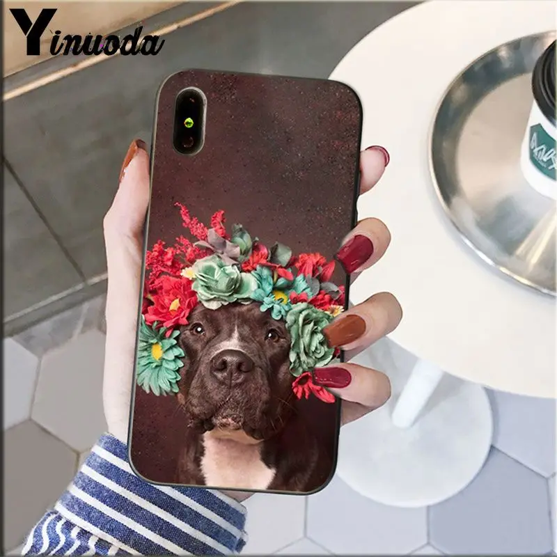 Yinuoda Pit Bull прекрасная комнатная собачка Pitbull TPU Мягкий силиконовый чехол для телефона iPhone 5 5Sx 6 7plus 8 8Plus X XS MAX XR
