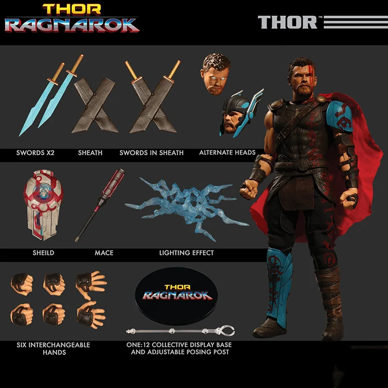 Коллекционная 1/12 масштаб полный набор Тор Ragnarok фигурка кукла фигурка с оружием модель для фанатов подарки на праздник