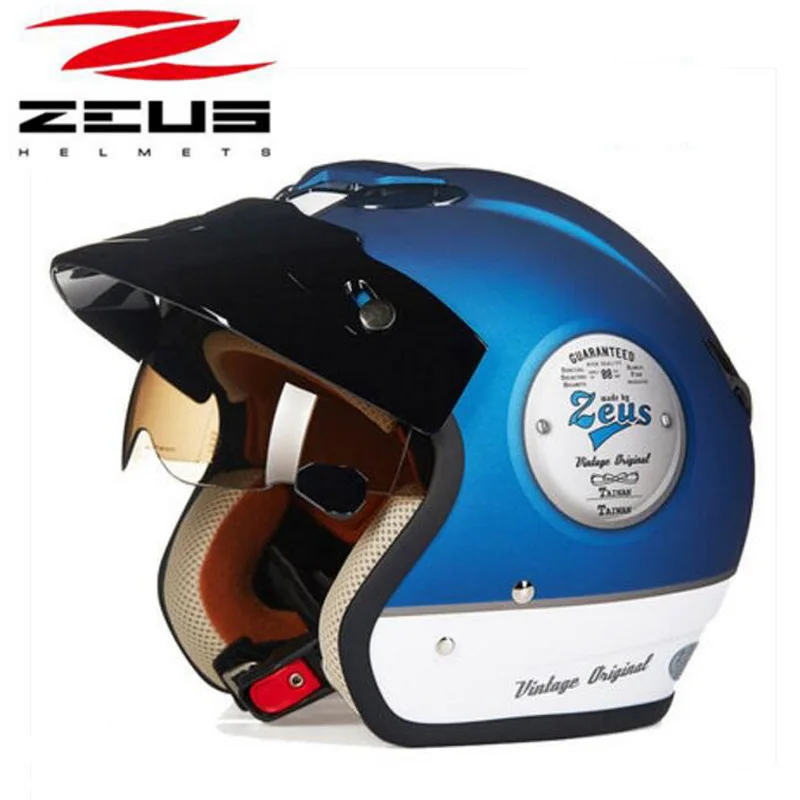 Мотоциклетный шлем ZEUS Safety модный с встроенными линзами в стиле ретро принца из