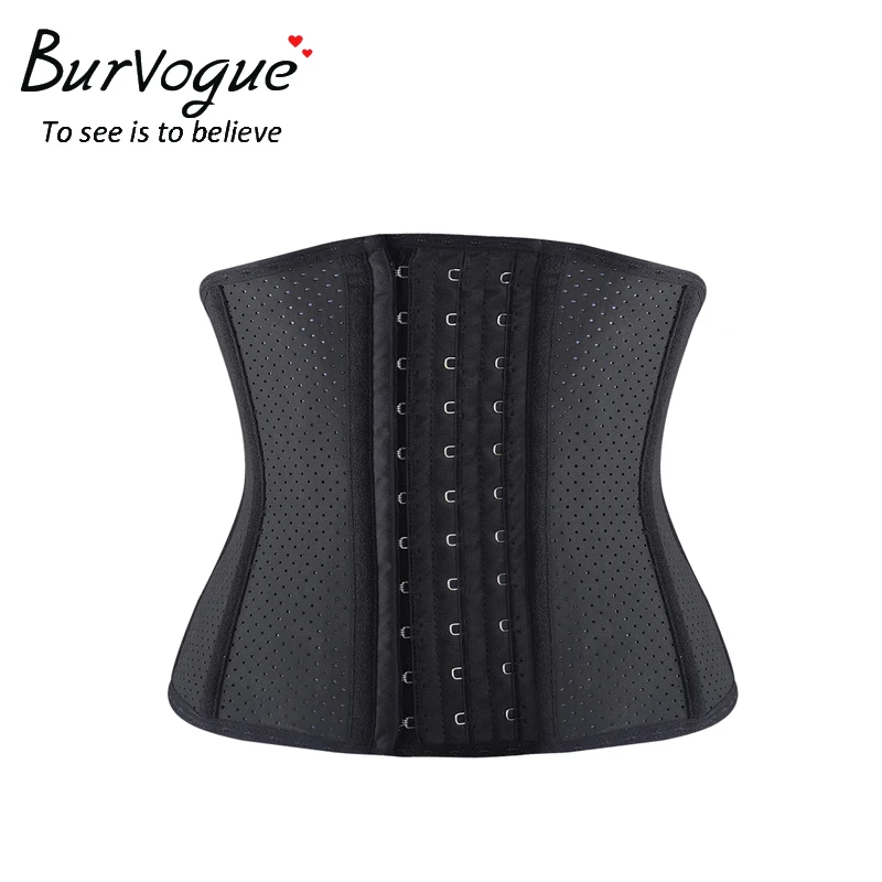 Burvogue дышащие корсеты латекс талии тренажер Cincher корсет животик контроль короткие подгрудные корсеты и бюстье