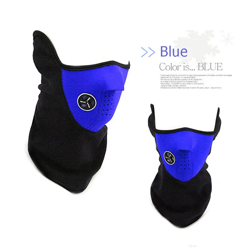 Blue Мотоциклетная Балаклава, полумаска для лица, унисекс, лыжная, Снежная, для езды на велосипеде, теплый зимний шарф для защиты шеи, теплая защитная маска - Цвет: Blue