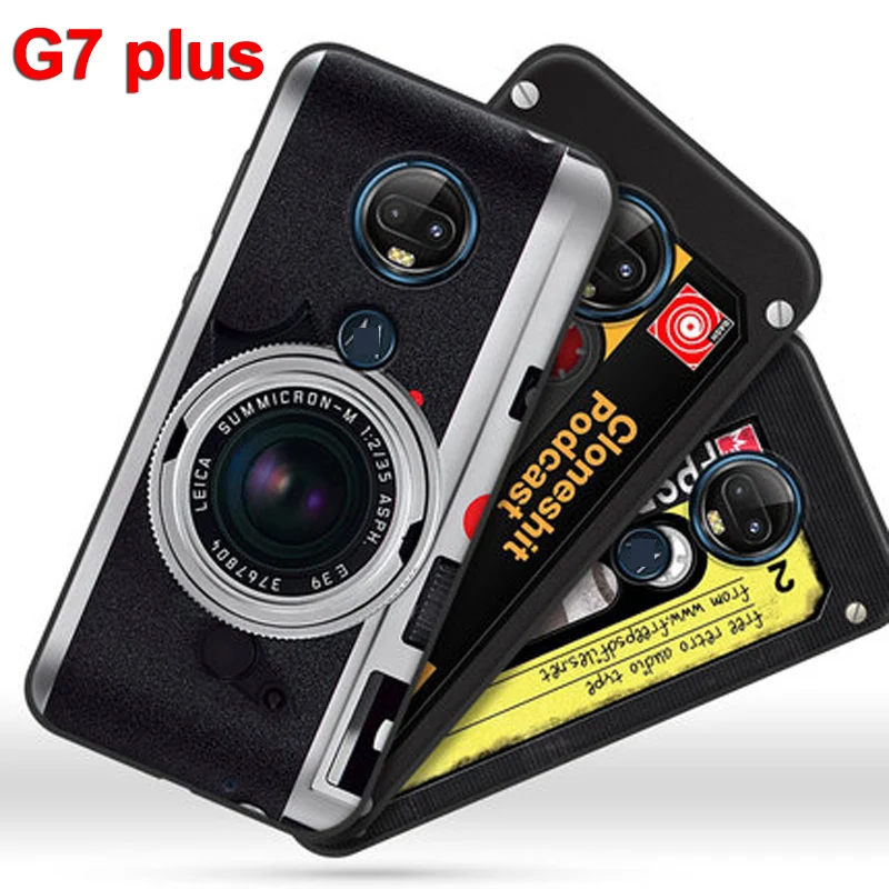 Чехол для Moto G7 plus Ретро мягкий чехол телефона G7plus защитный MotoG7 чехлы +