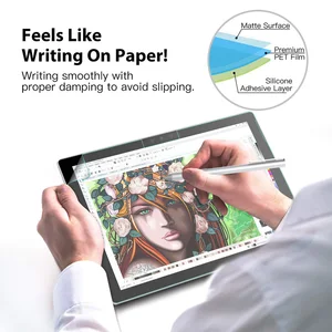 2pcs like paper textured screen protector for microsoft surface pro 76543 paper feel anti reflection pet film free global shipping